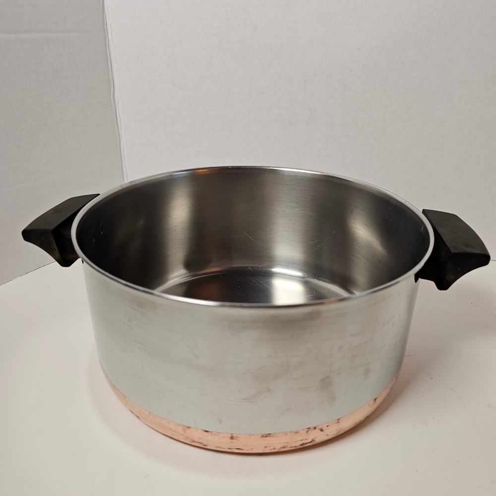 Revere Ware 4 1/2 Qt Copper Clad Bottom Stainless Steel Stockpot 92d Made USA